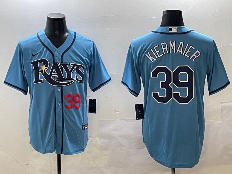 Men Tampa Bay Rays #39 Kiermaier Light Blue Game 2025 Nike MLB Jersey style 3